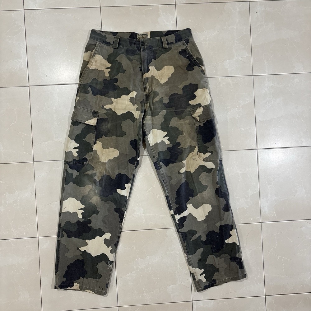 Vintage City Safari Camo Pants Men's 32x30 Straight Leg Relaxed Fatigue Cargo